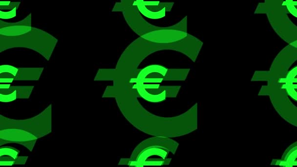 Euro mark icon Частинки Гроші з'ясовують графіку руху - Кадри, відео