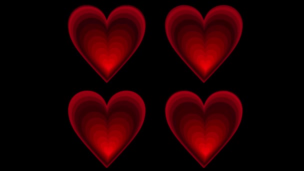 Corazón plano forma plano animación gráficos en movimiento - Imágenes, Vídeo