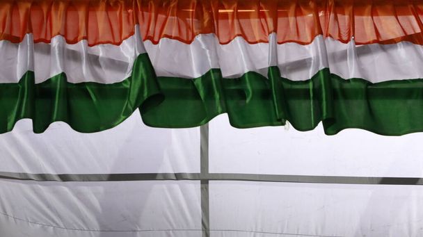 Indiai zászló integető közelkép - Fotó, kép