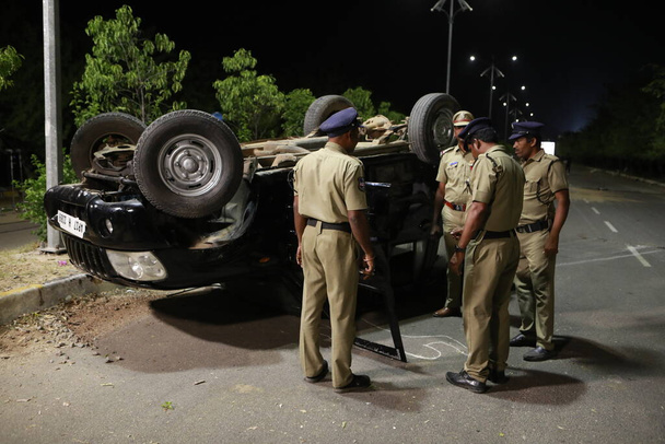 Hint Polisi kaza arabasında. - Fotoğraf, Görsel