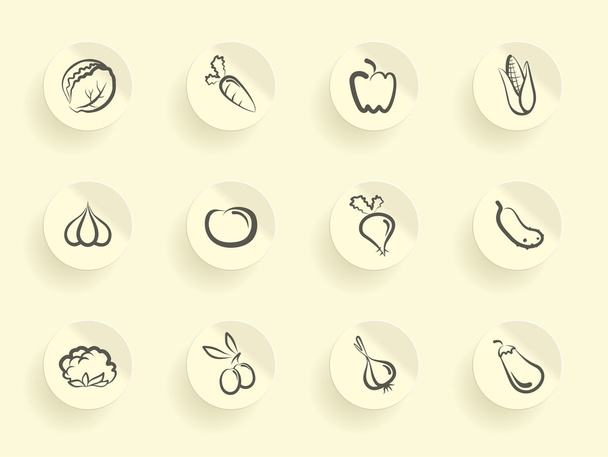 Vegetables icons - Vector, Image