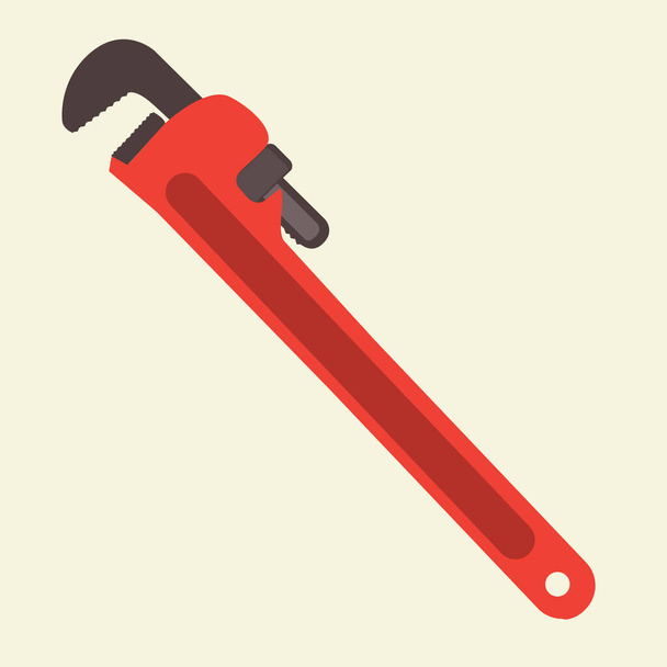 Adjustable wrench tool for pipe work. Plumbing tool vector design. - Διάνυσμα, εικόνα