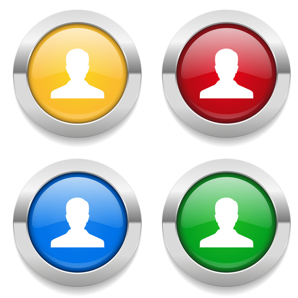 Buttons with user icons - Vector, Imagen