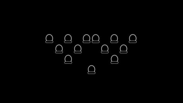 White picture of family tree on a black background. generation of the family from son to grandparents. Distortion liquid style transition icon for your project. 4K video animation for motion graphics - Footage, Video