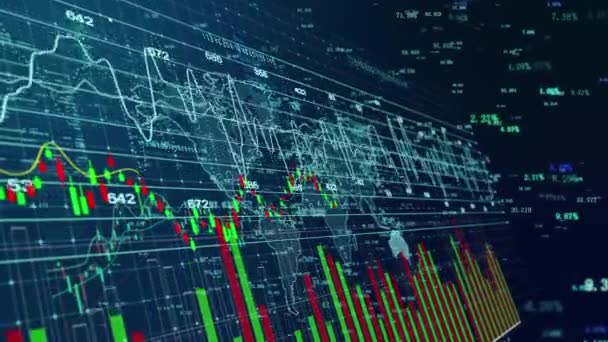 Analysis and research chart of big data stock trend in financial and securities industry - Filmagem, Vídeo