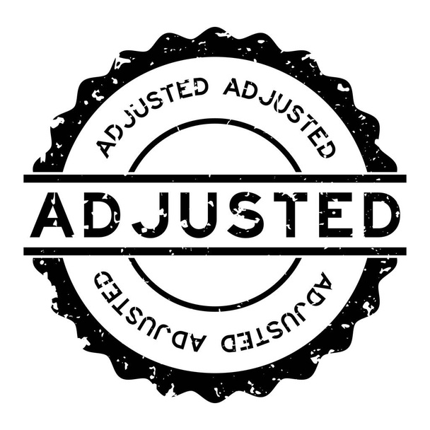 Grunge preto ajustado palavra redonda selo de borracha no fundo branco
 - Vetor, Imagem