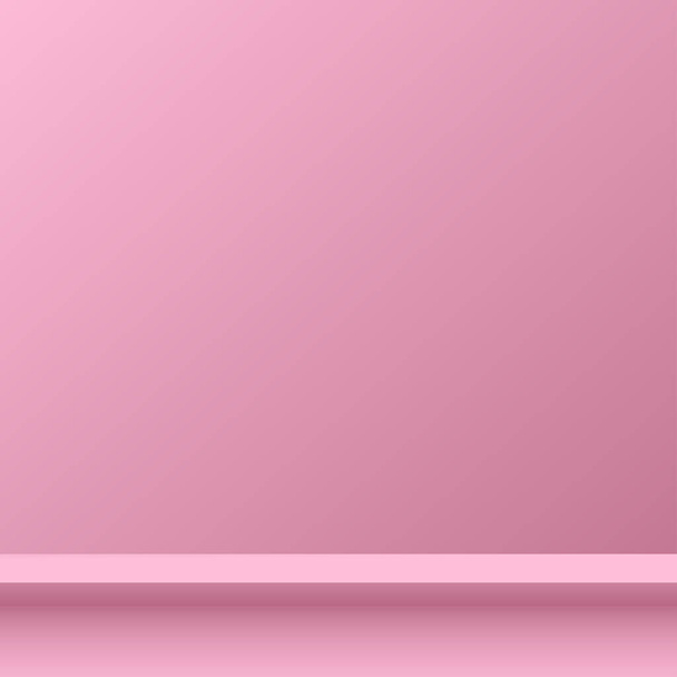 Pódium rosa en fondo rosa para la presentación del producto. Ilustración vectorial - Vector, imagen
