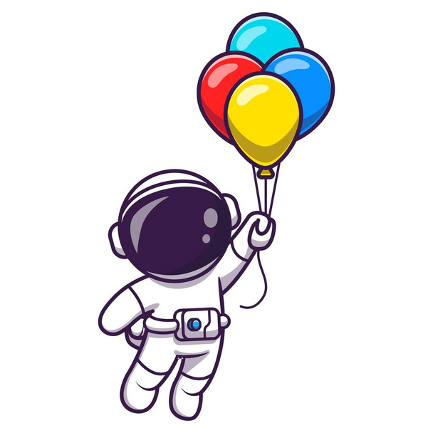 Lindo astronauta diseño vectorial temático adecuado para una portada de libro para niños - Vector, imagen