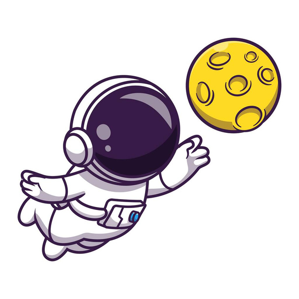 Cute astronaut themed vector design suitable for a children's book cover - Vector, Image