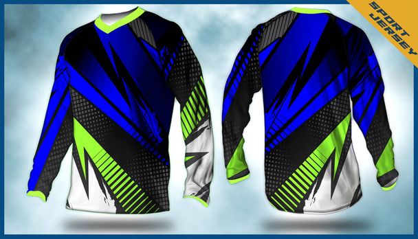 Camisetas de manga larga Motocross camisetas vector, diseño abstracto de fondo para uniformes expresivos modernos, unisex sport wear.sublimation - Vector, imagen