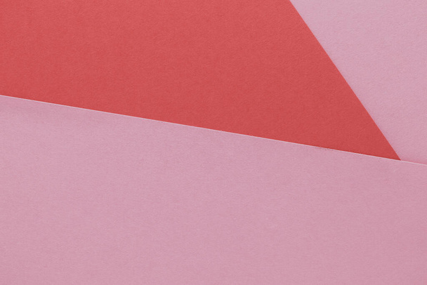 Two color texture with empty space. Pink and red paper background. - Photo, Image