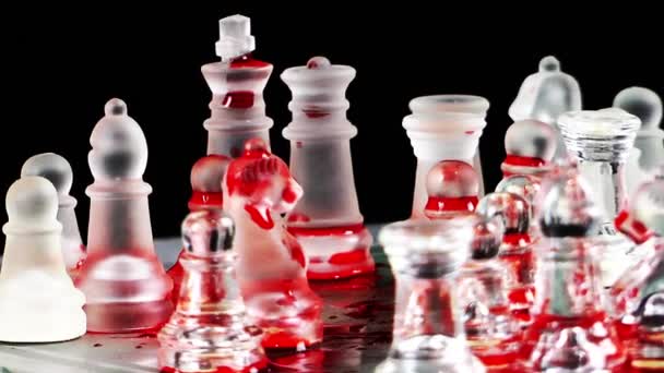 Bloody Chess Game Made by Glass - Footage, Video