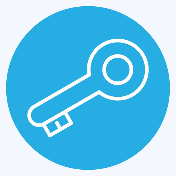 Icon Access Key. suitable for Security symbol. blue eyes style. simple design editable. design template vector. simple illustration - Vector, Imagen