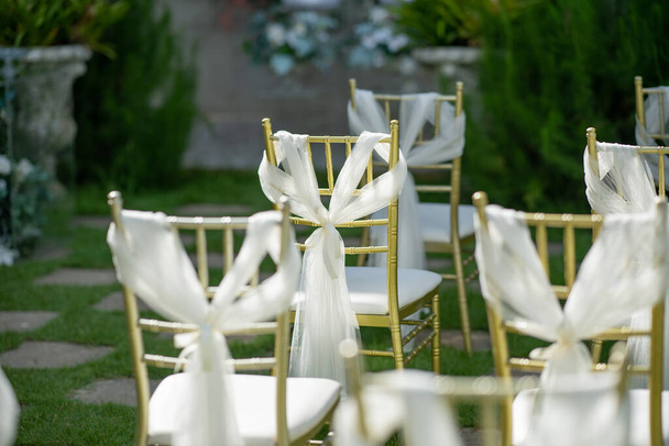 διακόσμηση καρέκλας γάμου, καρέκλα εκδήλωσης - Φωτογραφία, εικόνα