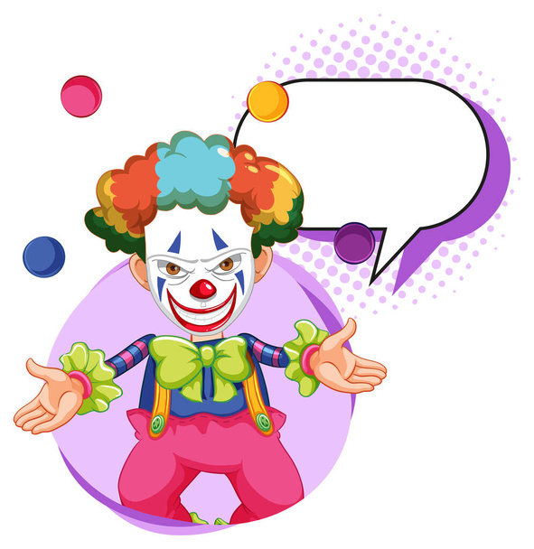 Clown with bubble speech illustration - Vektör, Görsel