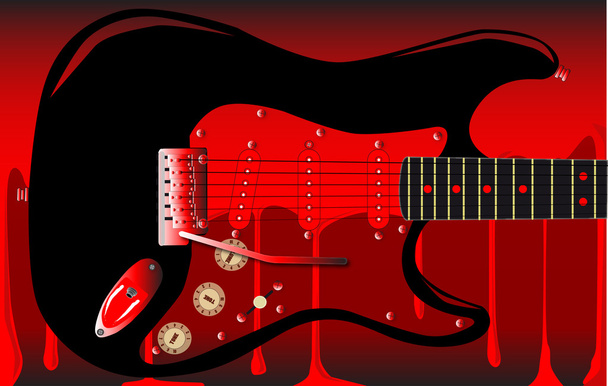 Bloed-gitaar - Vector, afbeelding