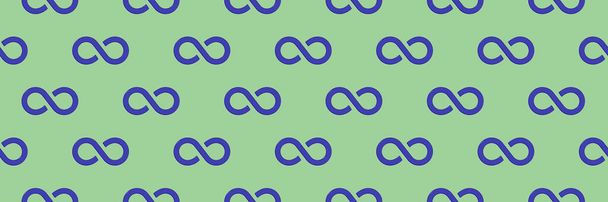 pattern. Infinity sign is blue, isolated on yellow green background. Symbol of infinity. Banner for insertion into site. 3D image. 3d rendering - Photo, Image