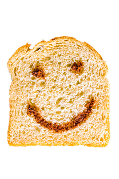 Kromkę chleba z nutella uśmiech - Zdjęcie, obraz