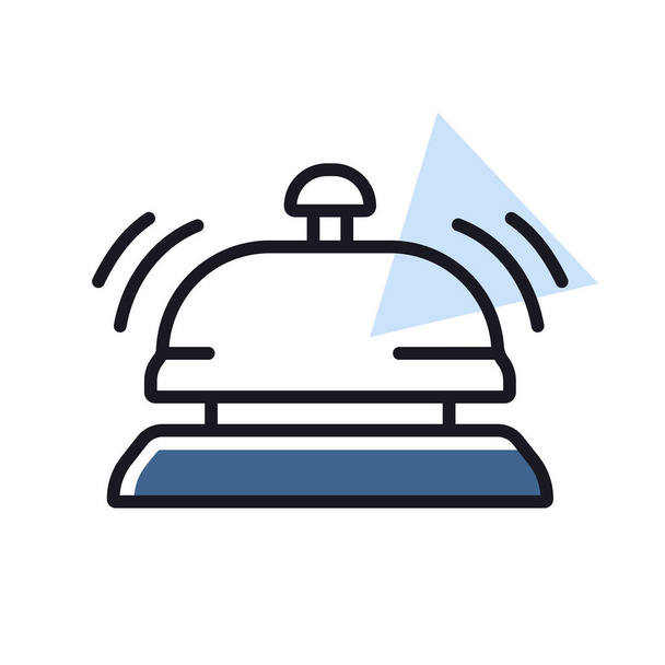 Counter bell, hotel, service vector isolated icon. Graph symbol for travel and tourism web site and apps design, logo, app, UI - Vector, Image