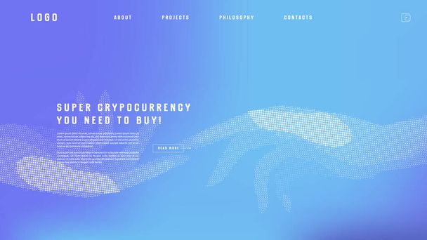 Landing page abstract design with AI androind. Colorful template for website or app - Διάνυσμα, εικόνα