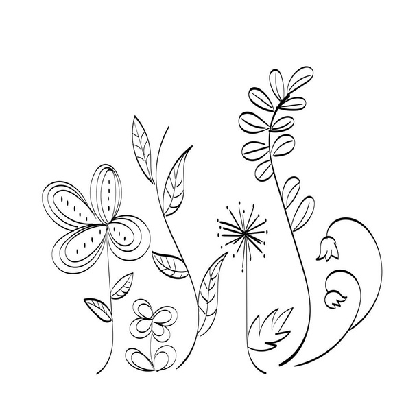 Abstract Flower. Printable flower Embroidery pattern design.  - Wektor, obraz