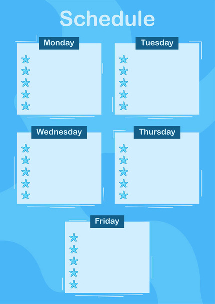Daily and weekly planner with Starfish - Vector, Image