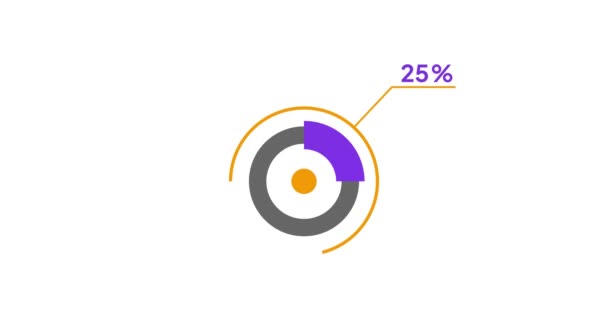 29% diagrama circular Diseño de animación infográfica, 29 Gráfico circular porcentual - Metraje, vídeo