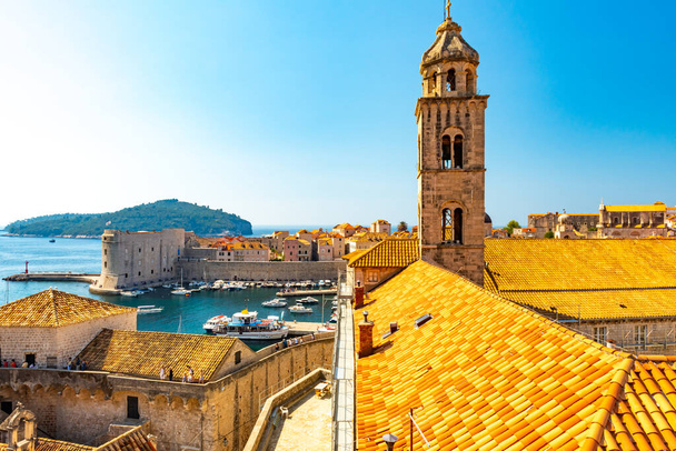 Panorama Dubrovnik Old Town roofs. Tourist attraction. Europe, Croatia - Photo, Image