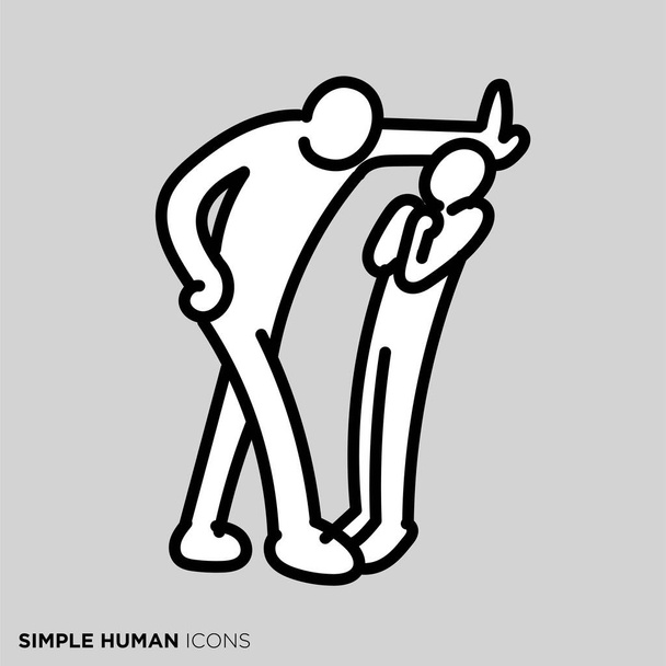 Simple human icon series "approaching people" - Vector, Image