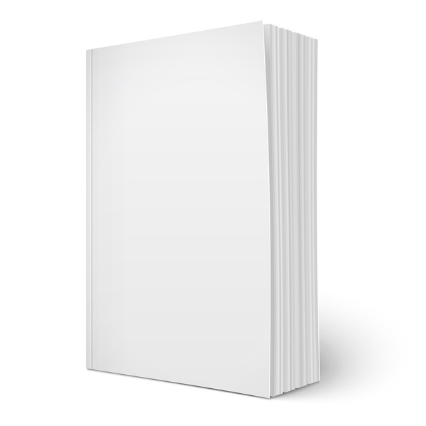 Plantilla de libro de tapa blanda vertical en blanco con páginas
. - Vector, Imagen