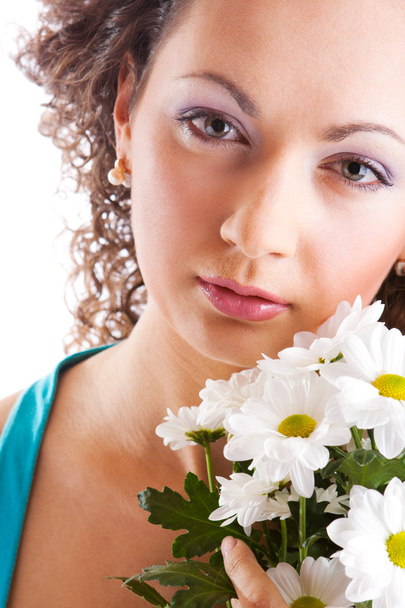 Girl with flowers - Foto, Imagen