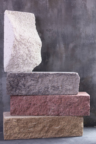 Ladrillo de construcción en textura de fondo de cemento abstracto. Concepto de idea construcción - Foto, Imagen