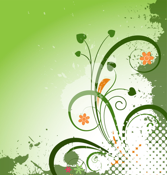 Grunge Floral Background - Vector, Image