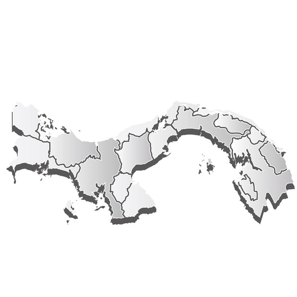 Panama Map silhouette white icon - Vector, Image