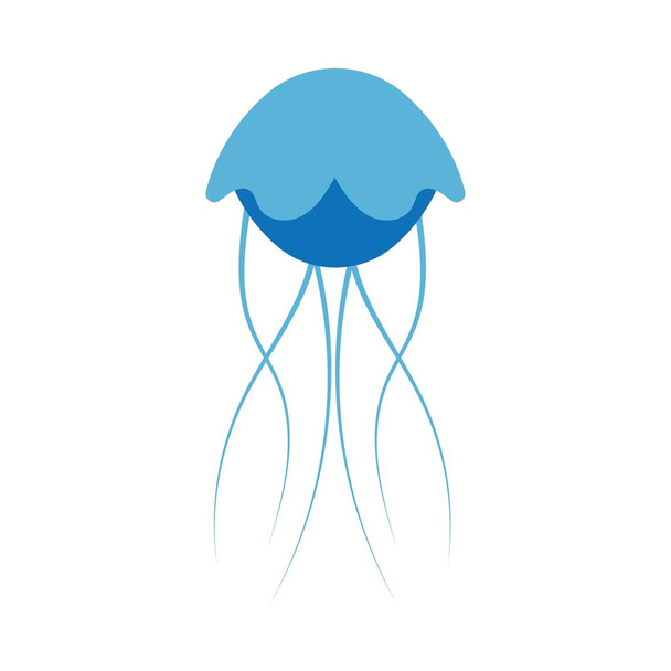 cute jelly fish Vector icon design illustration Template - ベクター画像
