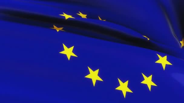Hurok Euro zászló integetett a szél textúra háttér. Euro zászló videó integetett a szélben - Felvétel, videó