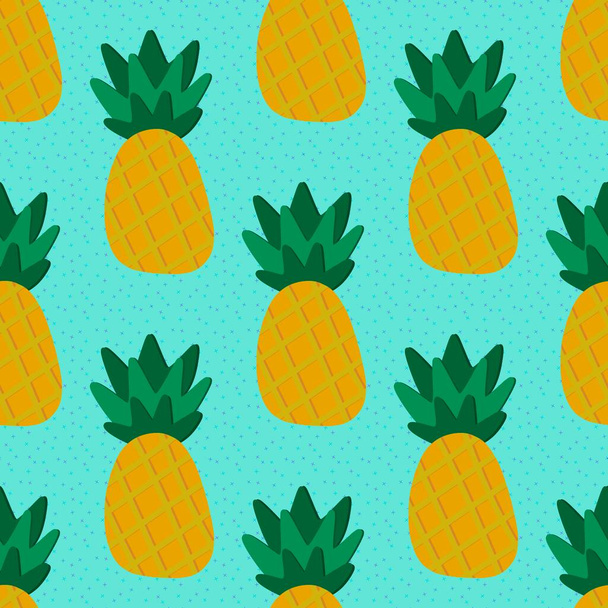 Summer fruit seamless cartoon pineapples pattern for fabrics and textiles and packaging and wrapping paper and notebooks. High quality photo - Valokuva, kuva
