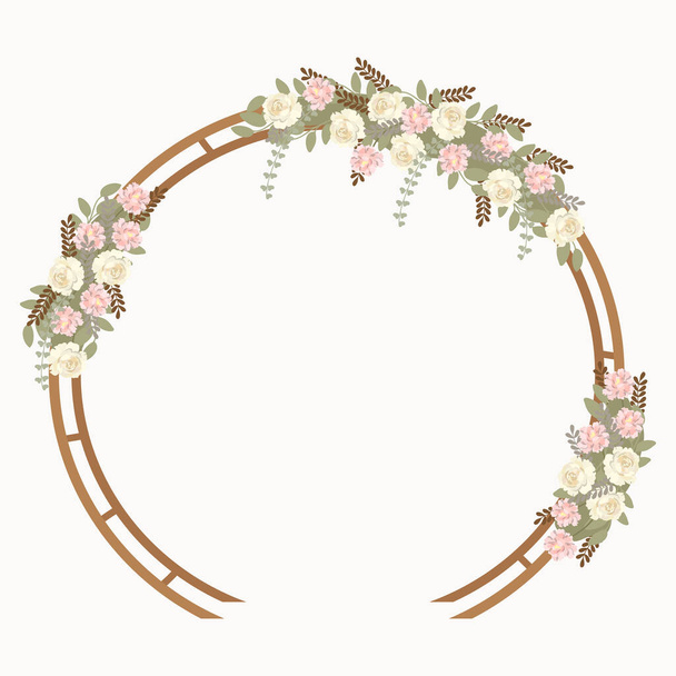 Мила весільна арка з квітами. Векторні ілюстрації
. - Вектор, зображення