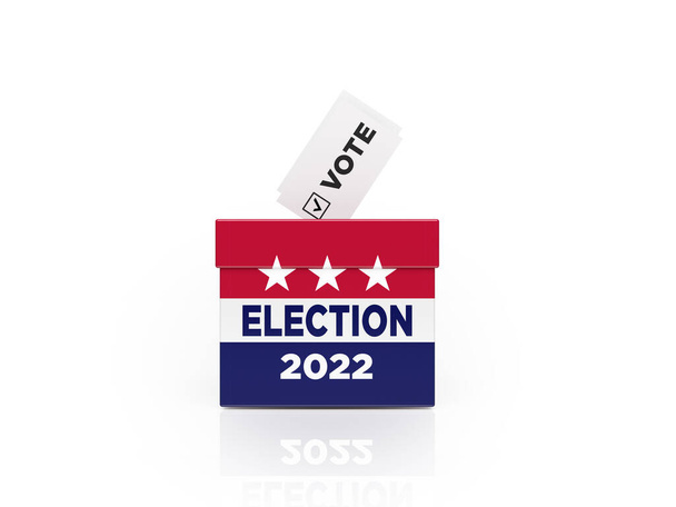  2022 Election Vote Box on a white background - Photo, Image