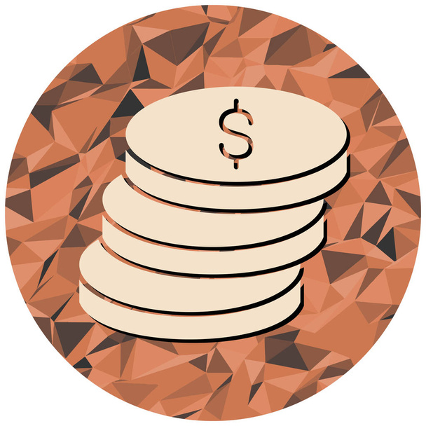 Dollarmünzen-Symbol. flache Abbildung von Geldmünzvektorsymbolen für das Web - Vektor, Bild