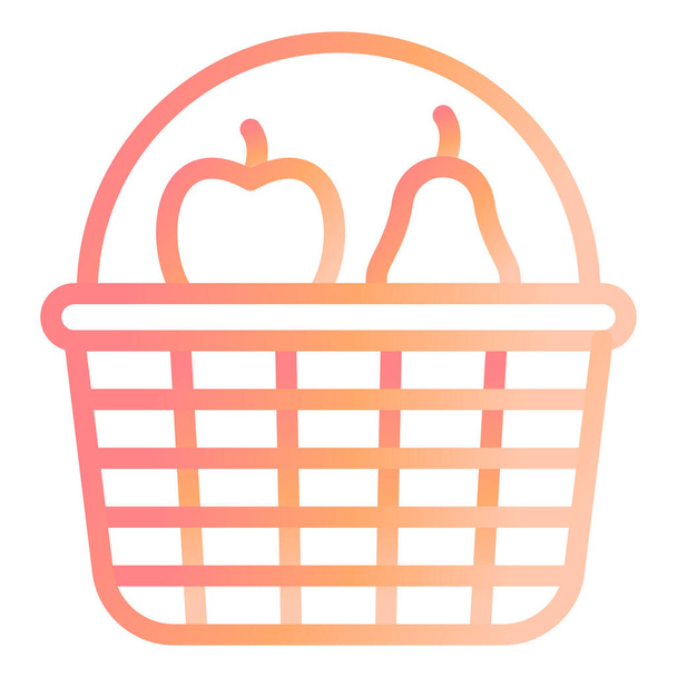 panier avec icône de fruits. illustration simple des icônes vectorielles de chariot de supermarché pour le Web - Vecteur, image