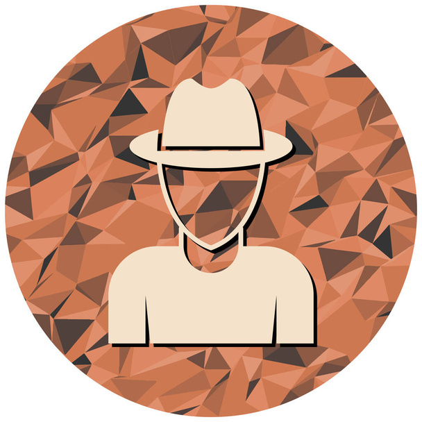 άνθρωπος με εικονίδιο καπέλο, διανυσματική απεικόνιση απλό σχέδιο - Διάνυσμα, εικόνα