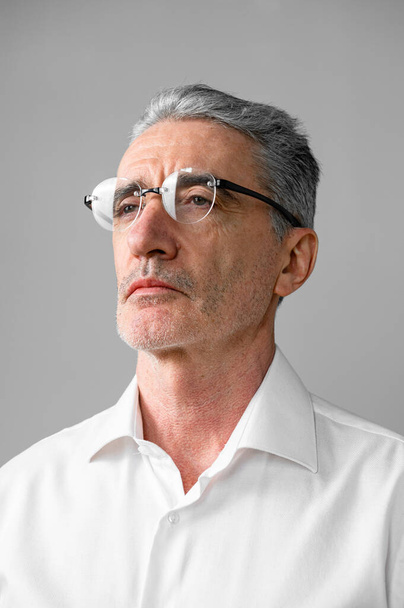 Business portrait. Mature age, middle age, mid adult man in 50s Copy space. - Photo, Image
