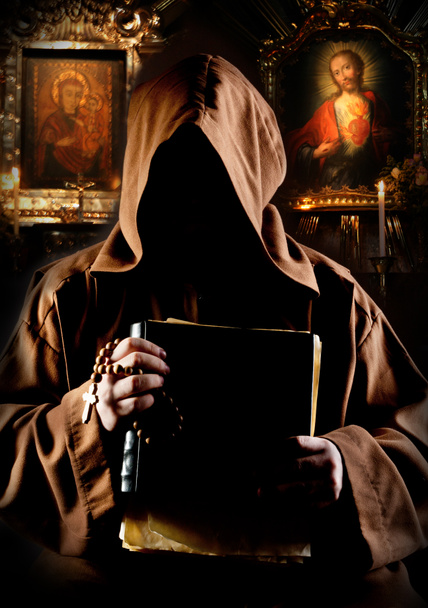 Monk in church - Photo, Image