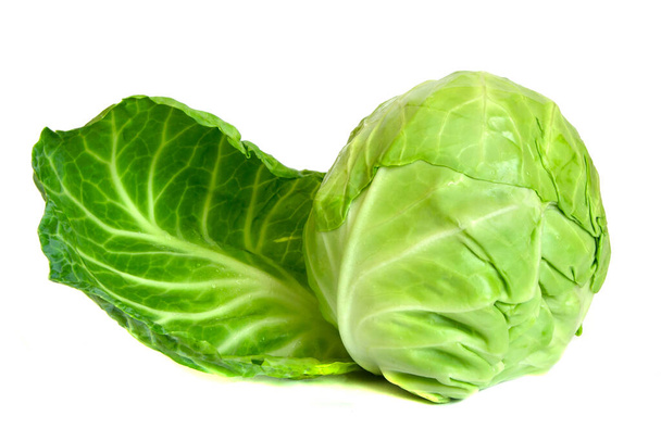cabbage isolated on a white background. spring vegetable - Photo, Image
