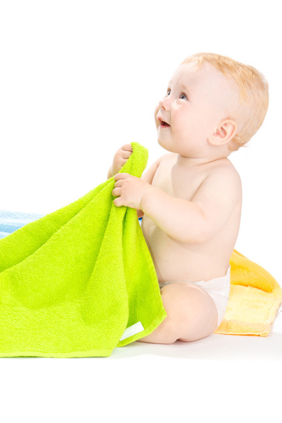 Baby with towels - Фото, зображення