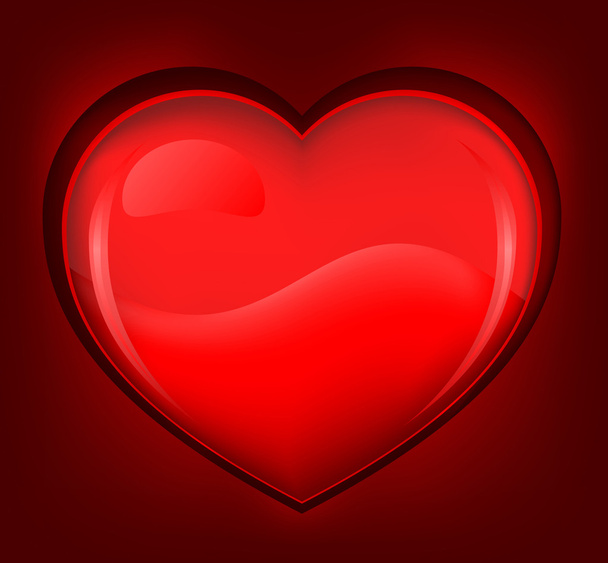 nagy piros szív - Vektor, kép