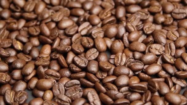 Roasted coffee beans background. Coffee bean - Footage, Video