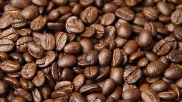 Roasted coffee beans background. Coffee bean - Footage, Video