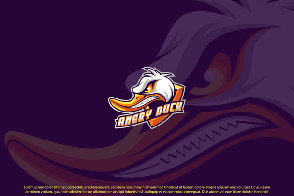 Angry kaczka maskotka najlepsze logo projekt dobry użytek dla symbolu tożsamości emblemat odznaki i więcej - Wektor, obraz